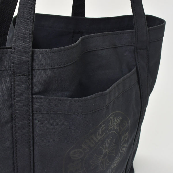 CHROME HEARTS クロムハーツ ホースシュー プリント キャンバス トートバッグ ブラック 美品 中古 4a000952