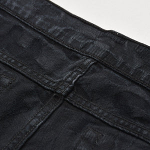 LOUIS VUITTON ルイヴィトン グラフィティ デニムパンツ MODP56BCT 36サイズ ブラック マークジェイコブス スティーブンスプラウス シルバー金具 美品 中古 4a009538