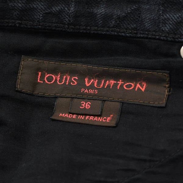 LOUIS VUITTON ルイヴィトン グラフィティ デニムパンツ MODP56BCT 36サイズ ブラック マークジェイコブス スティーブンスプラウス シルバー金具 美品 中古 4a009538