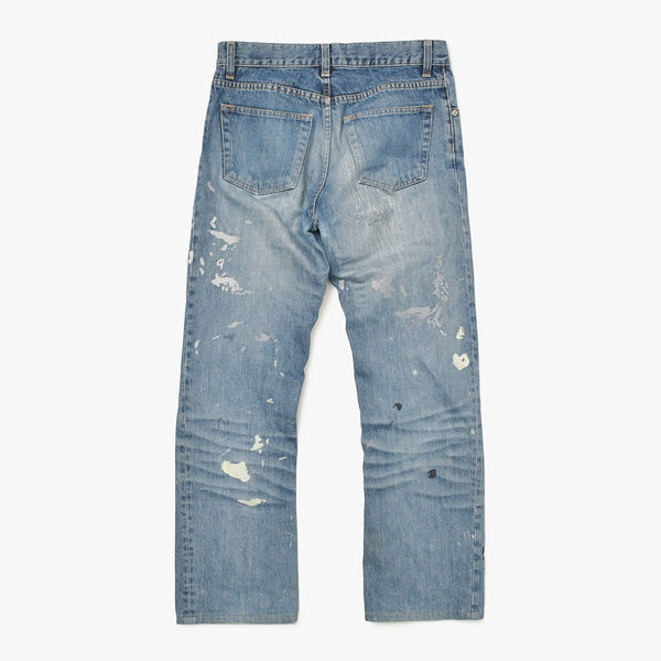HELMUT LANG ヘルムートラング ペインタージーンズ インディゴブルー 本人期 アーカイブ シルバー金具 美品 中古 4a009565