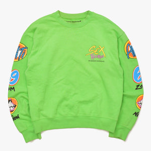 極美品 CHROME HEARTS クロムハーツ Matty Boy マッティボーイ Sex Records スウェット トレーナー グリーン マルチカラー サイズM 中古 4a006673