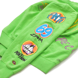 極美品 CHROME HEARTS クロムハーツ Matty Boy マッティボーイ Sex Records スウェット トレーナー グリーン マルチカラー サイズM 中古 4a006673