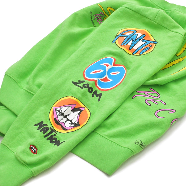 極美品 CHROME HEARTS クロムハーツ Matty Boy マッティボーイ Sex Records スウェット トレーナー グリーン マルチカラー サイズM 中古 4a006673
