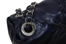 画像をギャラリービューアに読み込む, 極美品 CHANEL シャネル ウルトラステッチ チェーンショルダーバッグ A48492 15番台 ラムスキン ココマーク ネイビー シルバー金具 中古 4b009879
