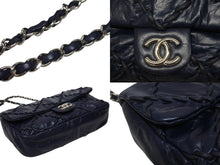 画像をギャラリービューアに読み込む, 極美品 CHANEL シャネル ウルトラステッチ チェーンショルダーバッグ A48492 15番台 ラムスキン ココマーク ネイビー シルバー金具 中古 4b009879