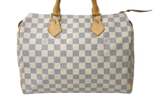 Load image into Gallery viewer, LOUIS VUITTON ルイヴィトン ダミエ アズール スピーディ30 ハンドバッグ N41533 ホワイト ゴールド金具 ロゴ 美品 中古 4b000988