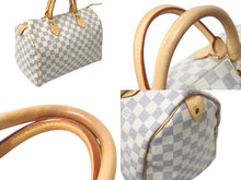 Load image into Gallery viewer, LOUIS VUITTON ルイヴィトン ダミエ アズール スピーディ30 ハンドバッグ N41533 ホワイト ゴールド金具 ロゴ 美品 中古 4b000988