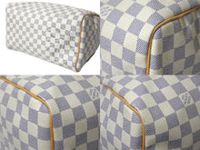 Load image into Gallery viewer, LOUIS VUITTON ルイヴィトン ダミエ アズール スピーディ30 ハンドバッグ N41533 ホワイト ゴールド金具 ロゴ 美品 中古 4b000988