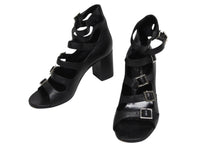 Load image into Gallery viewer, 極美品 SAINT LAURENT サンローラン 6連ベルトサンダル ヒール チャンキーソール レザー ブラック シルバー金具 サイズ38 中古 4b009954