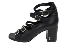 Load image into Gallery viewer, 極美品 SAINT LAURENT サンローラン 6連ベルトサンダル ヒール チャンキーソール レザー ブラック シルバー金具 サイズ38 中古 4b009954