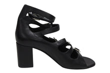 Load image into Gallery viewer, 極美品 SAINT LAURENT サンローラン 6連ベルトサンダル ヒール チャンキーソール レザー ブラック シルバー金具 サイズ38 中古 4b009954