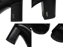 Load image into Gallery viewer, 極美品 SAINT LAURENT サンローラン 6連ベルトサンダル ヒール チャンキーソール レザー ブラック シルバー金具 サイズ38 中古 4b009954