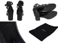 Load image into Gallery viewer, 極美品 SAINT LAURENT サンローラン 6連ベルトサンダル ヒール チャンキーソール レザー ブラック シルバー金具 サイズ38 中古 4b009954