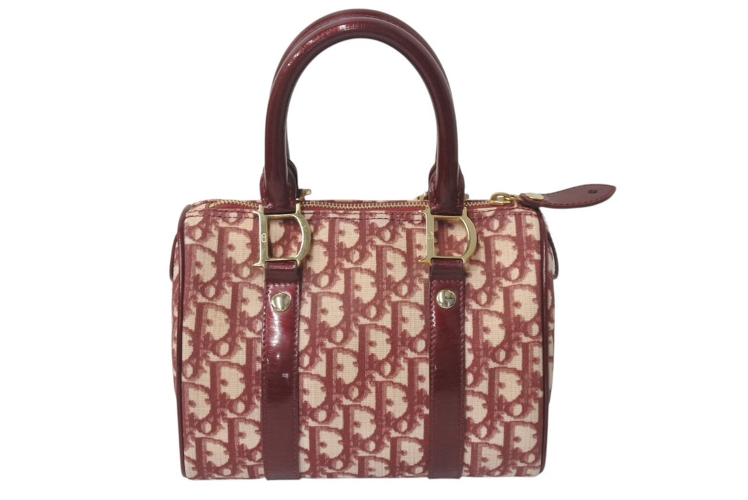 美品 Dior ディオール トロッター アクセサリーポ－チ ハンドバッグ レッド 美品》ディオール トロッターサドルポーチ ボルドー 美品 ディオール