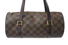 Load image into Gallery viewer, LOUIS VUITTON ルイヴィトン パピヨンPM 26 ハンドバック ダミエ N51304 筒型 ドラム型 エベヌ ブラウン 美品 中古 4c076008