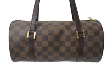 Load image into Gallery viewer, LOUIS VUITTON ルイヴィトン パピヨンPM 26 ハンドバック ダミエ N51304 筒型 ドラム型 エベヌ ブラウン 美品 中古 4c076008