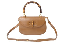 画像をギャラリービューアに読み込む, GUCCI グッチ バンブー 2WAYバッグ 000・01・0633 レザー ブラウン イタリア製 ゴールド金具 美品 中古 4b002672