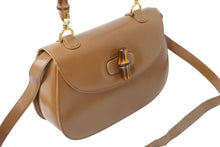 画像をギャラリービューアに読み込む, GUCCI グッチ バンブー 2WAYバッグ 000・01・0633 レザー ブラウン イタリア製 ゴールド金具 美品 中古 4b002672