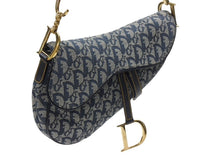 画像をギャラリービューアに読み込む, 極美品 Christian Dior クリスチャンディオール サドルバッグ ワンショルダーバッグ トロッター ネイビー ガリアーノ期 中古 4b005672