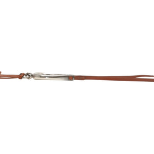 HERMES Leather Necklace Choker Horse Tackle Brown Leather String Silver Hardware Good Condition Used 4b013966