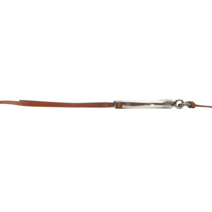 HERMES Leather Necklace Choker Horse Tackle Brown Leather String Silver Hardware Good Condition Used 4b013966