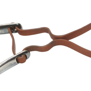 HERMES Leather Necklace Choker Horse Tackle Brown Leather String Silver Hardware Good Condition Used 4b013966