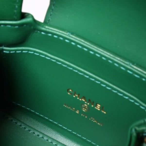 New and unused CHANEL Handbag 2WAY AP3435 Chain Shoulder Top Handle Mini Random Number Coco Mark Green Used 4a001707