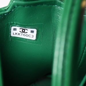 New and unused CHANEL Handbag 2WAY AP3435 Chain Shoulder Top Handle Mini Random Number Coco Mark Green Used 4a001707