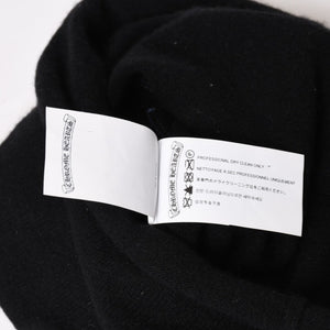 極美品 CHROME HEARTS クロムハーツ 3クロスレザーパッチカシミアニットフェイスマスク ブルー ニット帽 中古 4b014104
