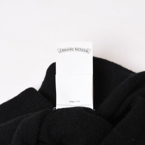 極美品 CHROME HEARTS クロムハーツ 3クロスレザーパッチカシミアニットフェイスマスク ブルー ニット帽 中古 4b014104