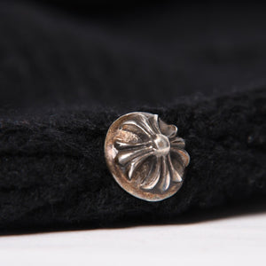 Very good condition CHROME HEARTS Beanie Knit Hat Triple Cross Tiny ch Cross Cross Patch Cashmere Black Used 4b014105