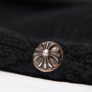 Very good condition CHROME HEARTS Beanie Knit Hat Triple Cross Tiny ch Cross Cross Patch Cashmere Black Used 4b014105