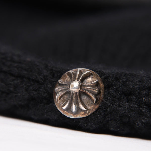 Very good condition CHROME HEARTS Beanie Knit Hat Triple Cross Tiny ch Cross Cross Patch Cashmere Black Used 4b014105