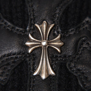 Very good condition CHROME HEARTS Beanie Knit Hat Triple Cross Tiny ch Cross Cross Patch Cashmere Black Used 4b014105