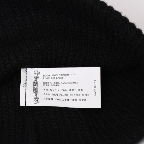 Very good condition CHROME HEARTS Beanie Knit Hat Triple Cross Tiny ch Cross Cross Patch Cashmere Black Used 4b014105