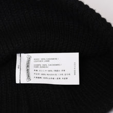 画像をギャラリービューアに読み込む, 極美品 CHROME HEARTS クロムハーツ ビーニー ニット帽 トリプルクロス タイニーchクロス クロスパッチ カシミヤ ブラック 中古 4b014105