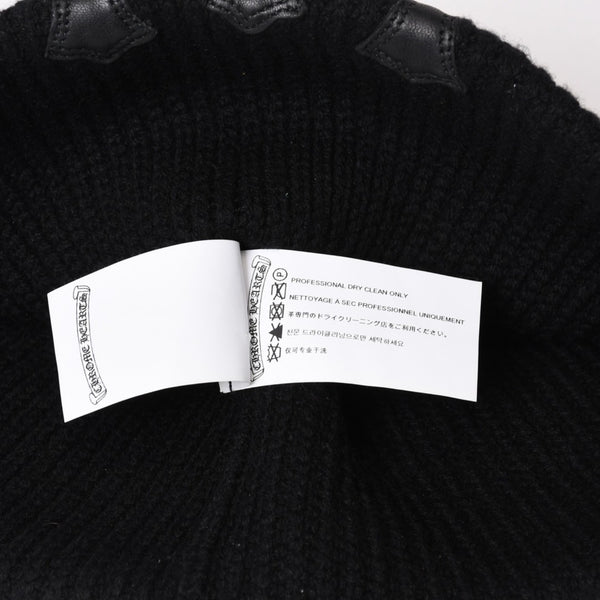 Very good condition CHROME HEARTS Beanie Knit Hat Triple Cross Tiny ch Cross Cross Patch Cashmere Black Used 4b014105