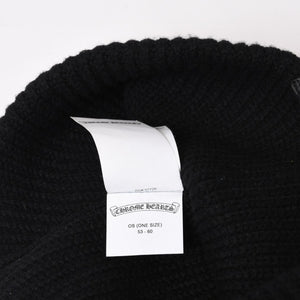 Very good condition CHROME HEARTS Beanie Knit Hat Triple Cross Tiny ch Cross Cross Patch Cashmere Black Used 4b014105