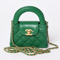 New and unused CHANEL Handbag 2WAY AP3435 Chain Shoulder Top Handle Mini Random Number Coco Mark Green Used 4a001707