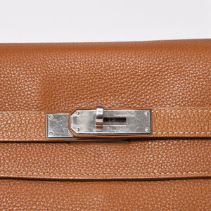 極美品 HERMES エルメス ケリー35 ハンドバッグ □M刻 2011年 内縫い トゴ ゴールド シルバー金具 中古 4b014125