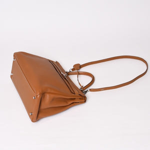 極美品 HERMES エルメス ケリー35 ハンドバッグ □M刻 2011年 内縫い トゴ ゴールド シルバー金具 中古 4b014125