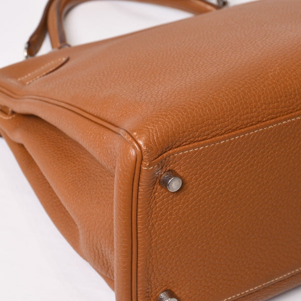 極美品 HERMES エルメス ケリー35 ハンドバッグ □M刻 2011年 内縫い トゴ ゴールド シルバー金具 中古 4b014125