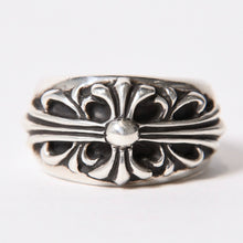 画像をギャラリービューアに読み込む, CHROME HEARTS クロムハーツ FLORAL CROSS フローラルクロス リング 指輪 重量約15.6g サイズ15号 スターリングシルバー 美品 中古 4b014092