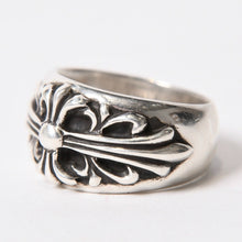 画像をギャラリービューアに読み込む, CHROME HEARTS クロムハーツ FLORAL CROSS フローラルクロス リング 指輪 重量約15.6g サイズ15号 スターリングシルバー 美品 中古 4b014092