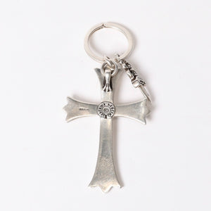 CHROME HEARTS クロムハーツ CH CRS LG & No5 DGGR ラージクロス ダガー キーリング 重量約52.2g 美品 中古 4b014089