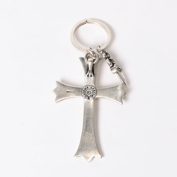 CHROME HEARTS クロムハーツ CH CRS LG & No5 DGGR ラージクロス ダガー キーリング 重量約52.2g 美品 中古 4b014089