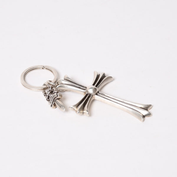 CHROME HEARTS クロムハーツ CH CRS LG & No5 DGGR ラージクロス ダガー キーリング 重量約52.2g 美品 中古 4b014089