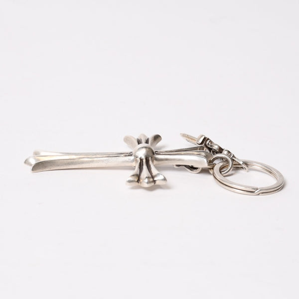 CHROME HEARTS クロムハーツ CH CRS LG & No5 DGGR ラージクロス ダガー キーリング 重量約52.2g 美品 中古 4b014089