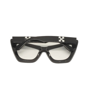 OFF-WHITE Date Glasses Eyewear OERI045 1007 Size 57□20-145 Arrow Logo Acetate Black Good Used 4b013978