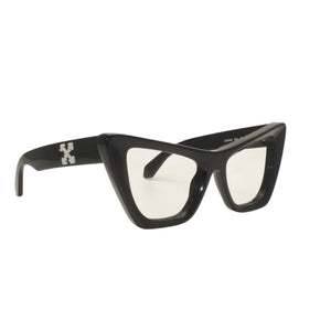 OFF-WHITE Date Glasses Eyewear OERI045 1007 Size 57□20-145 Arrow Logo Acetate Black Good Used 4b013978
